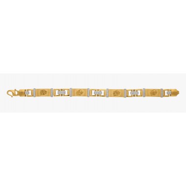 REGAL LION HEAD 22K GOLD BRACELET WITH SPARKLING ZIRCON FOR MEN